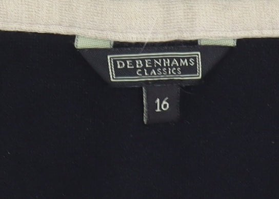 Debenhams Women's Black Cardigan - Size 16, V-Neck