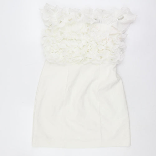 Zara Women's White Sleeveless Short Party Dress