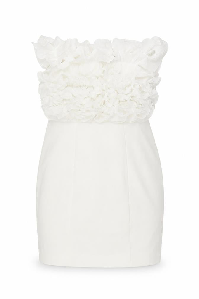 Front view of Zara Women's White Sleeveless Short Party Dress