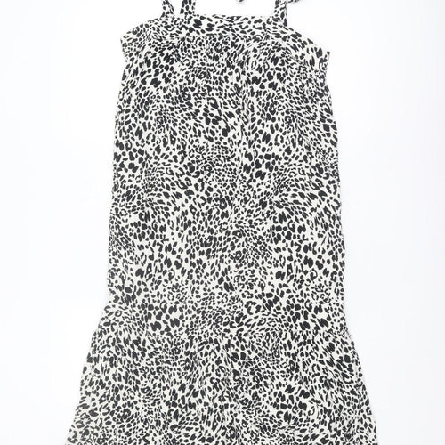 New Look Women's Black 16 Strappy Animal Print Dress