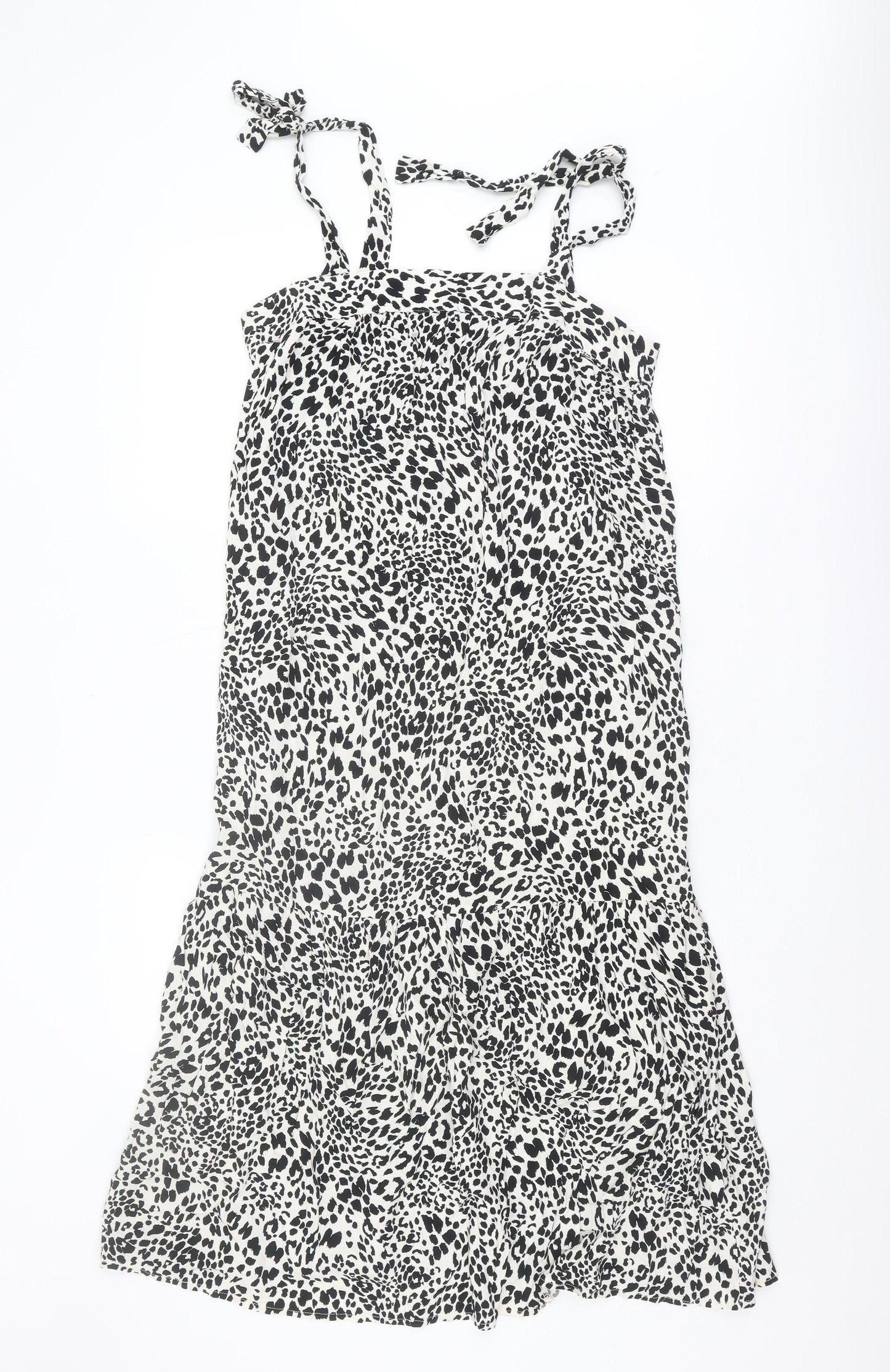 New Look Women's Black 16 Strappy Animal Print Dress