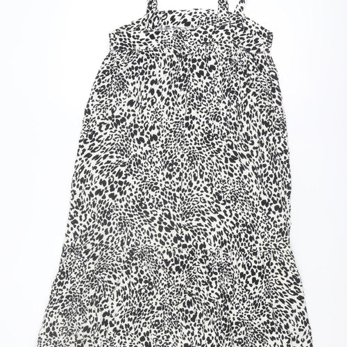 New Look Women's Black 16 Strappy Animal Print Dress