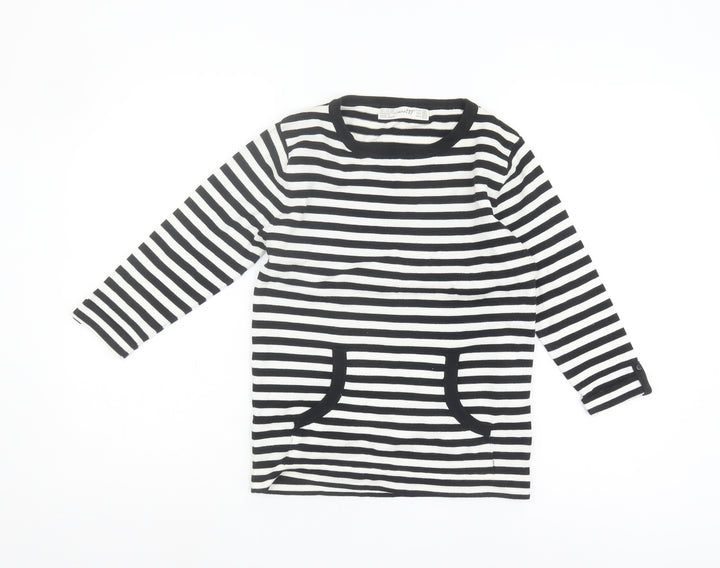 Zara Women's Black Striped Pullover Jumper Size 10
