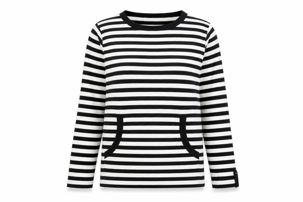 Front view of Zara Women's Black Striped jumper, size 10