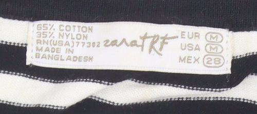 Zara Women's Black Striped Pullover Jumper Size 10