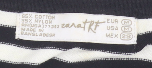 Zara Women's Black Striped Pullover Jumper Size 10