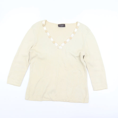 Principles Women's Beige Pullover Jumper, Size 14