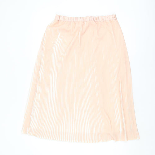 ADIVA Women's Beige Pleated Midi Skirt, Size M