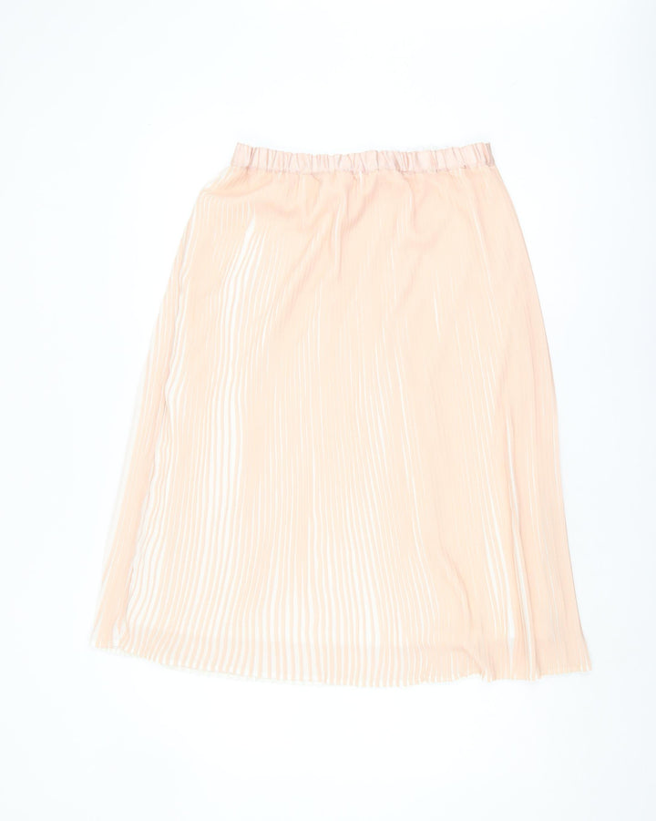 ADIVA Women's Beige Pleated Midi Skirt, Size M