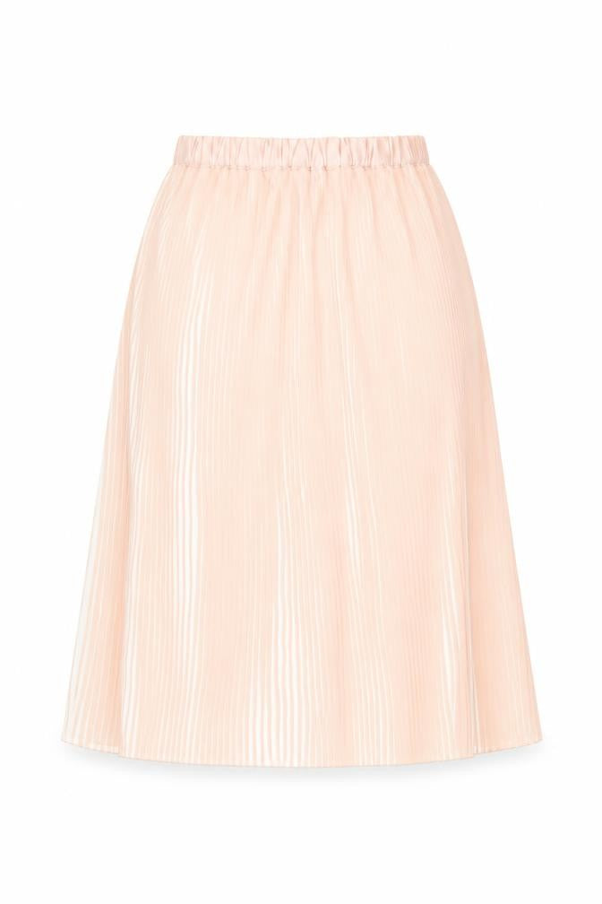 Front view of ADIVA Women's Beige Pleated Midi Skirt, size M
