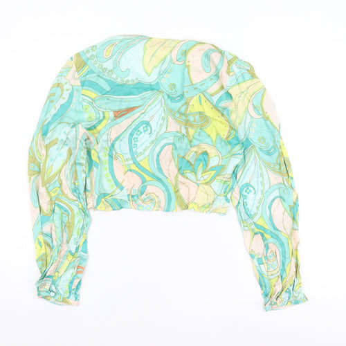 Zara Women's Multicoloured Paisley Cropped Blouse - M