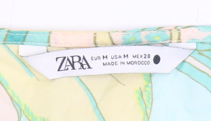 Zara Women's Multicoloured Paisley Cropped Blouse - M