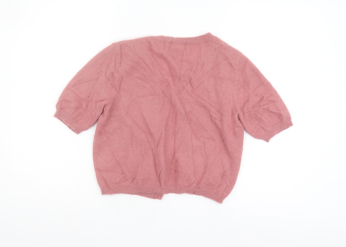 Next Women's Pink Open Front Cardigan Size 12 Angora Blend