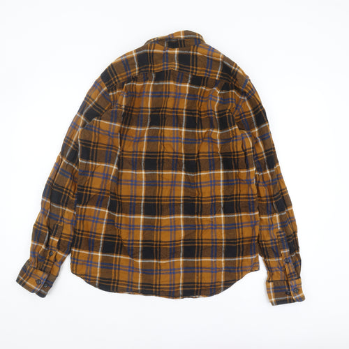 Uniqlo Men's Brown Plaid Long Sleeve Button-Up Shirt