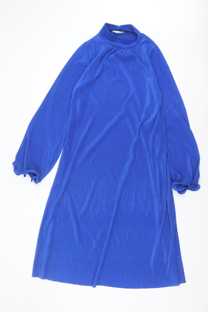 Zara Women's Blue Knee Length Shift Dress L