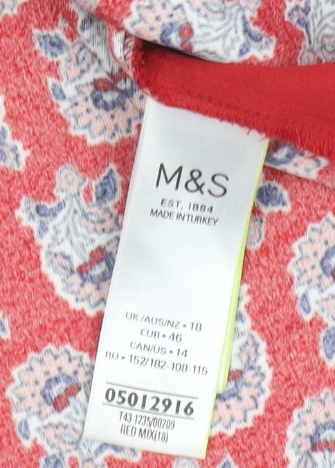 Marks and Spencer Red Floral Women’s Tank Top Size 18