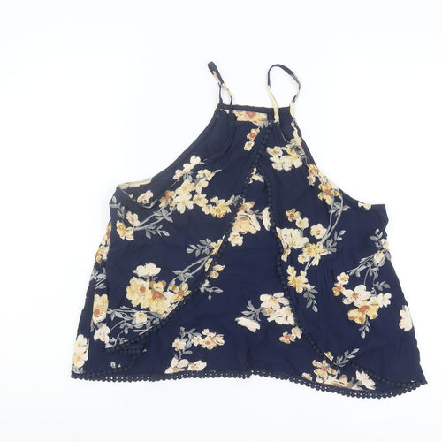 American Eagle Women's Blue Floral Camisole Tank Top S