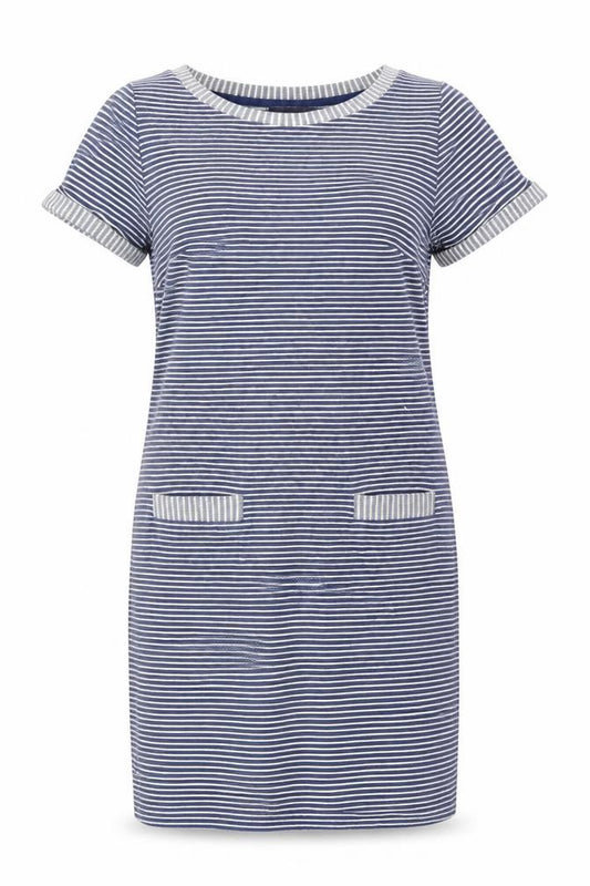 Front view of Marks & Spencer Women's Striped T-Shirt Dress, size 8