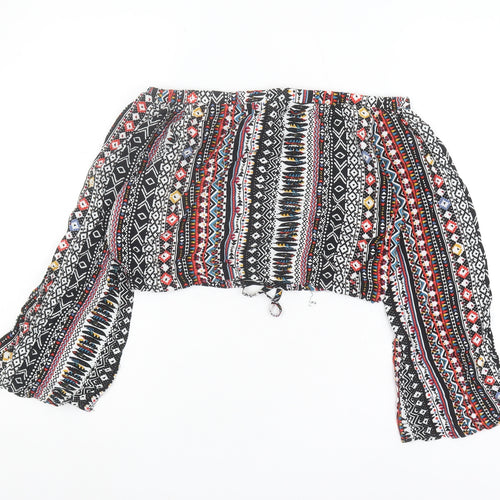 Brave Soul Women's Multicoloured Cropped Blouse XS