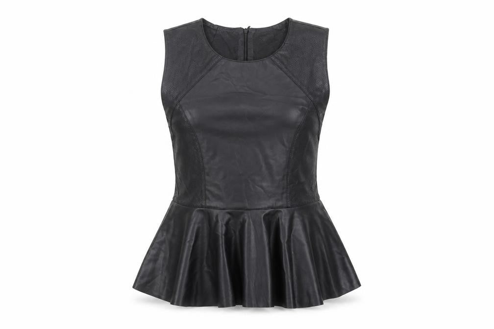 Front view of Urban Mist Black Sleeveless Tank Top - Medium
