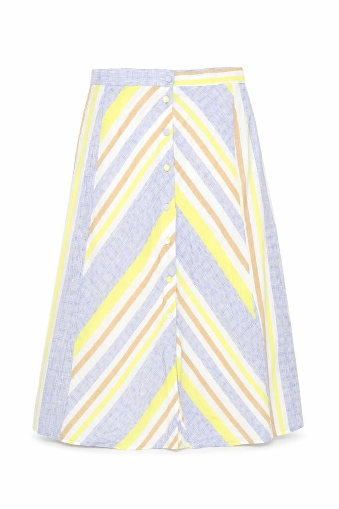 Front view of Mango Women's Multicoloured Striped Skirt, size 10