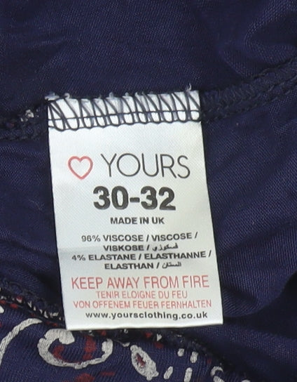 Yours Women's Multicoloured Paisley Trousers 30-32
