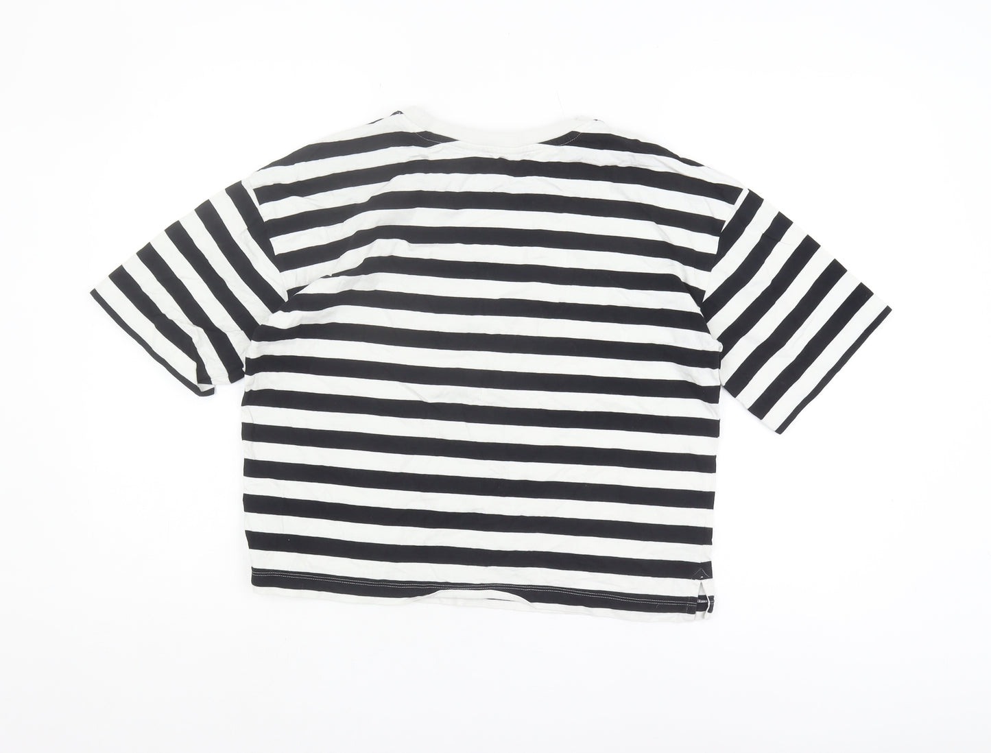 Marks and Spencer Women's Black & White Striped T-Shirt, Size 10