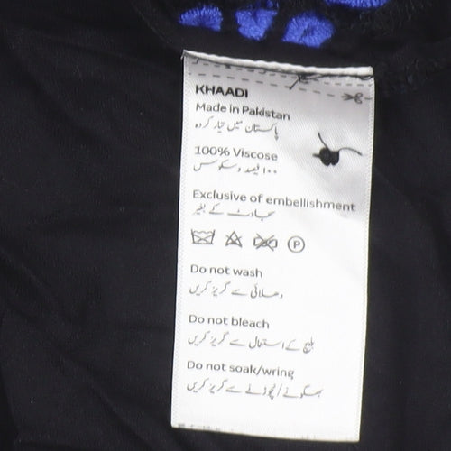 Khaadi Women's Black Embroidered Button-Up Shirt M