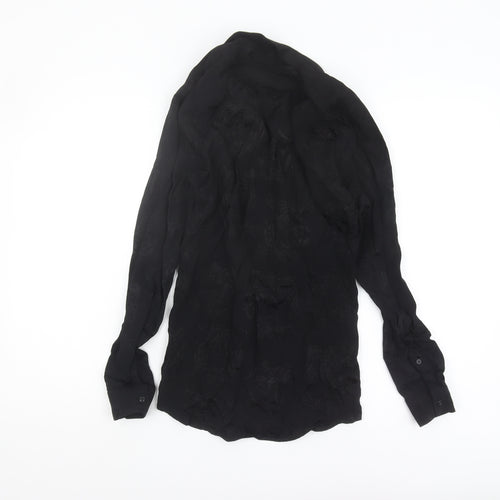 River Island Black Tigers Button-Up Shirt, 2XS, Long Sleeve