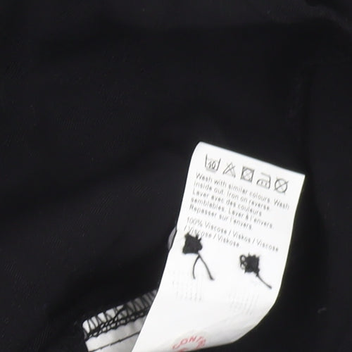 River Island Black Tigers Button-Up Shirt, 2XS, Long Sleeve