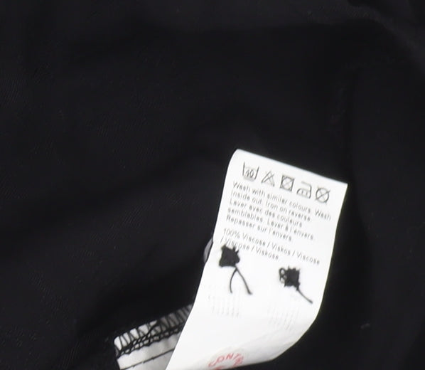 River Island Black Tigers Button-Up Shirt, 2XS, Long Sleeve