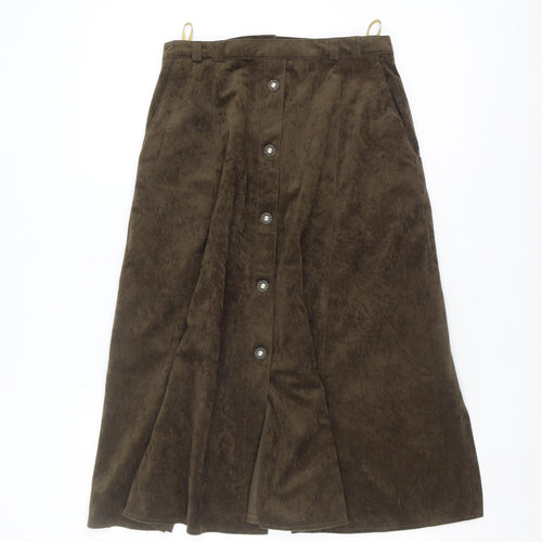 Anne Weyburn Women's Midi Brown Button Skirt