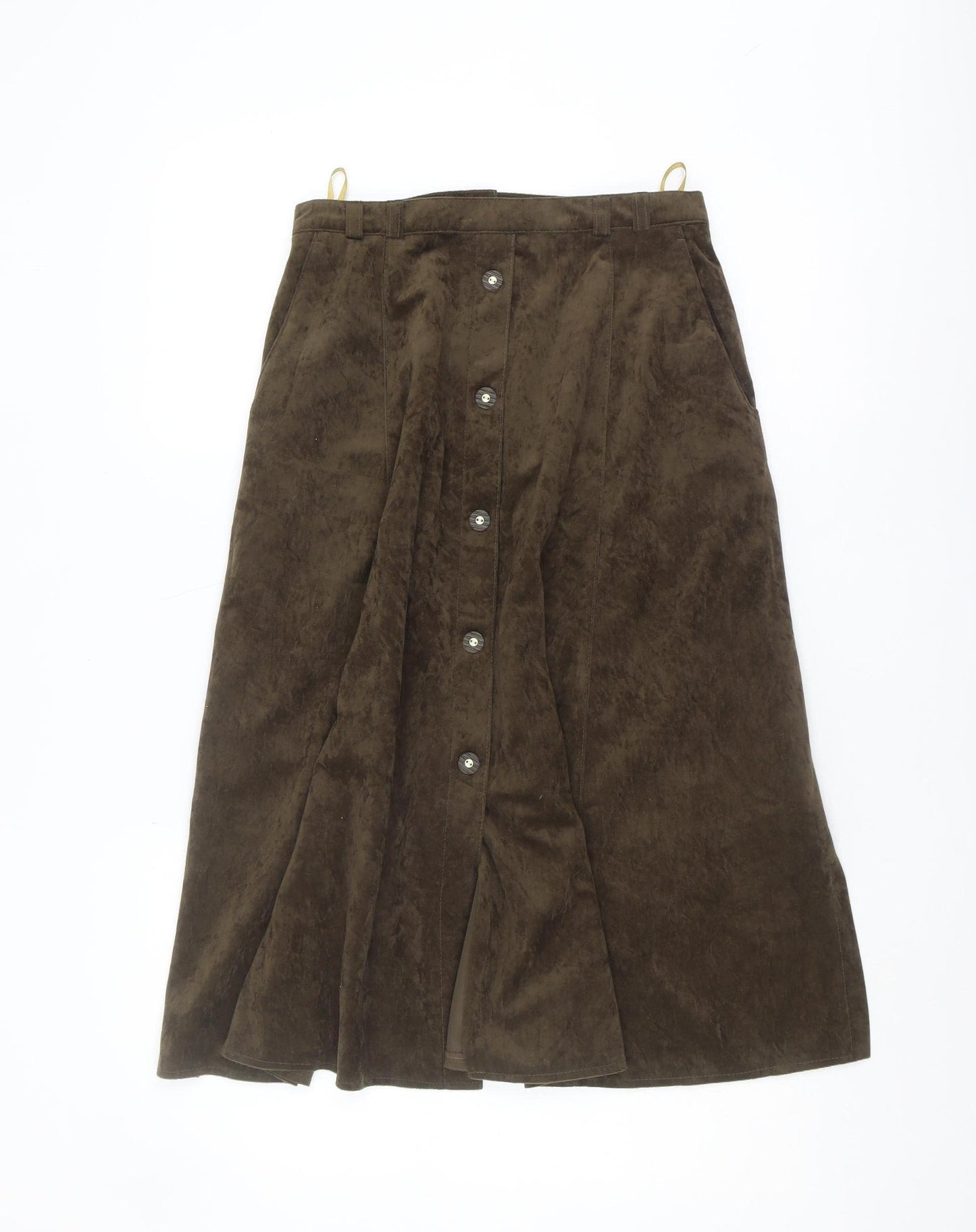 Anne Weyburn Women's Midi Brown Button Skirt