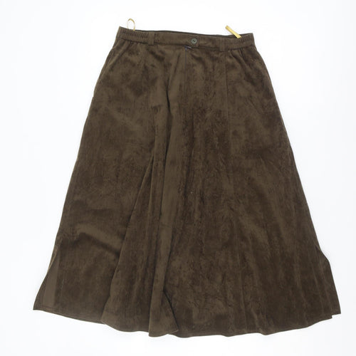 Anne Weyburn Women's Midi Brown Button Skirt