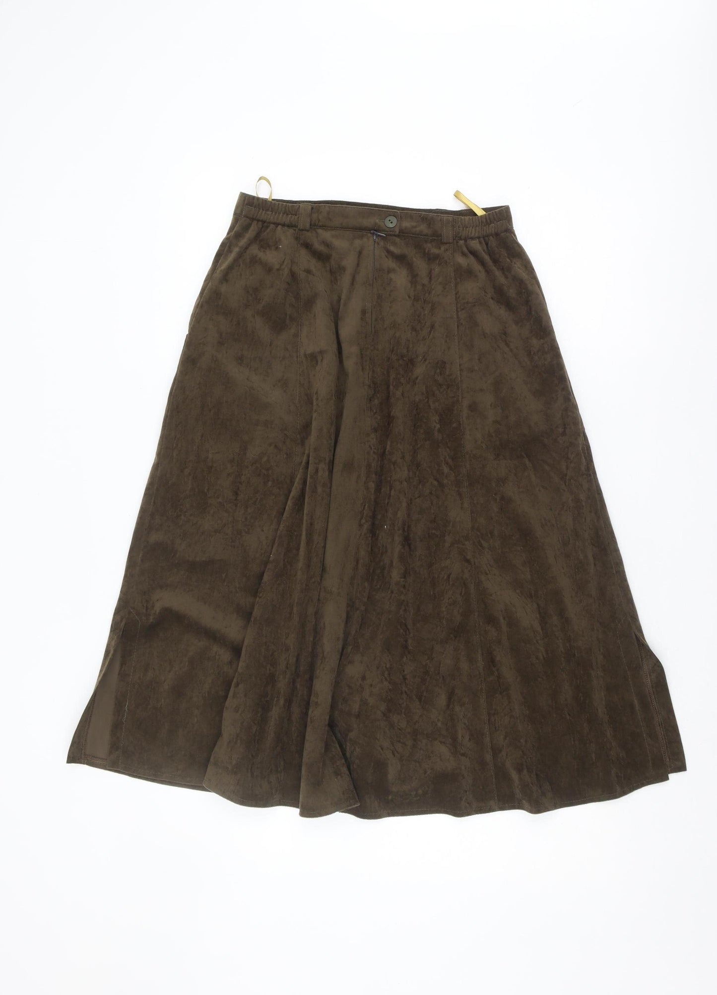 Anne Weyburn Women's Midi Brown Button Skirt