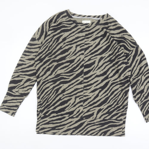 Next Women's Grey Black Animal Print Blouse Size 10