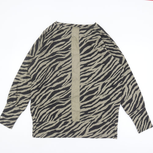 Next Women's Grey Black Animal Print Blouse Size 10