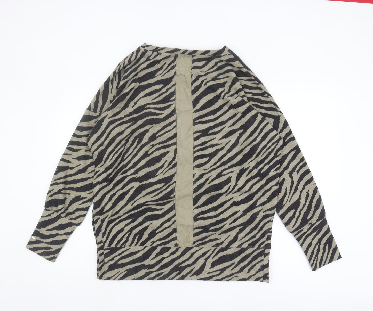 Next Women's Grey Black Animal Print Blouse Size 10