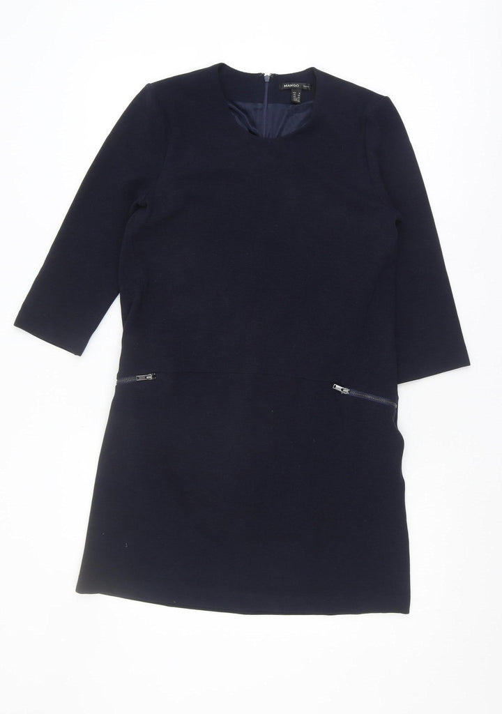 Mango Women's Blue Shift Dress Size S