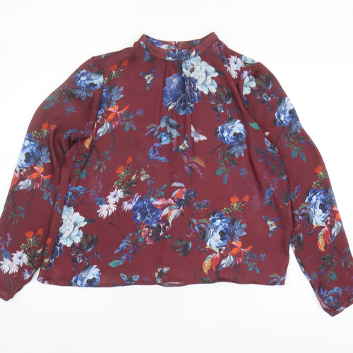 Stradivarius Women's Floral High Neck Tunic Blouse - Size 12