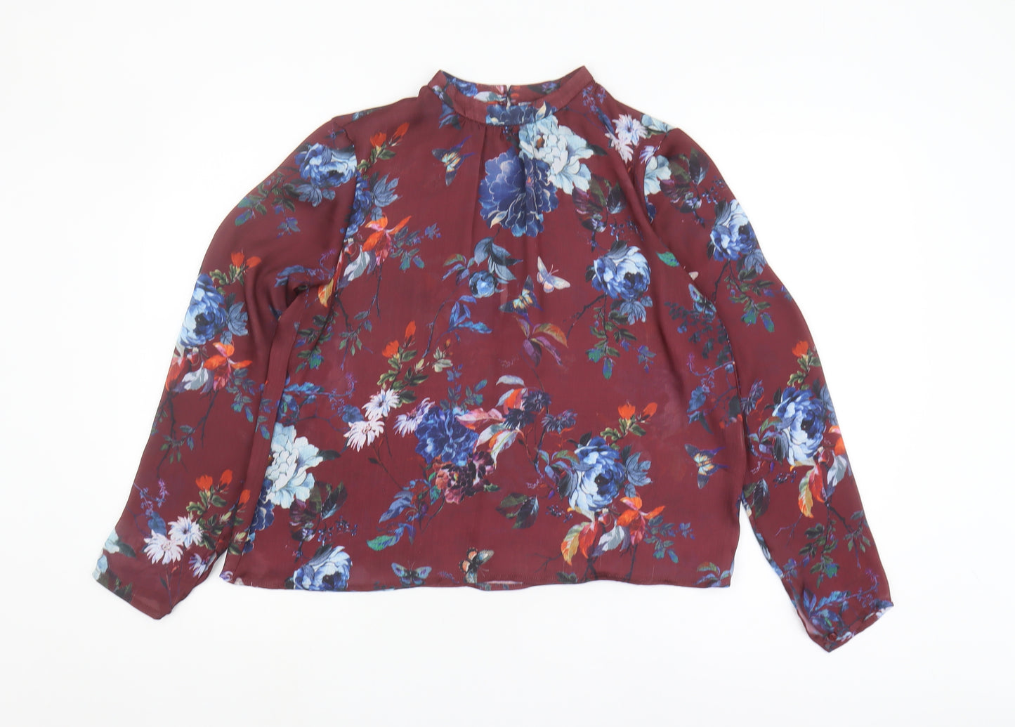 Stradivarius Women's Floral High Neck Tunic Blouse - Size 12