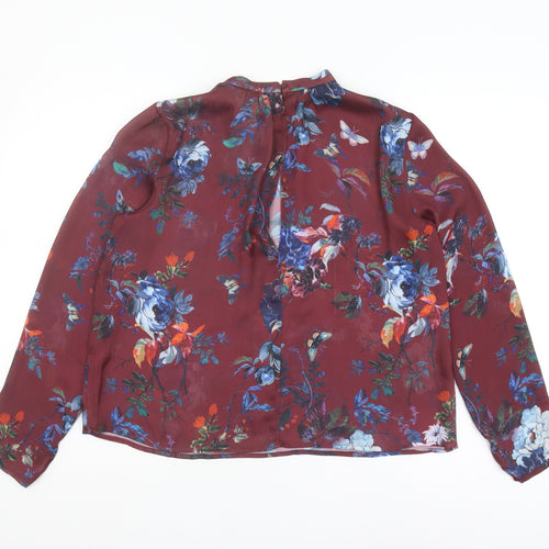 Stradivarius Women's Floral High Neck Tunic Blouse - Size 12