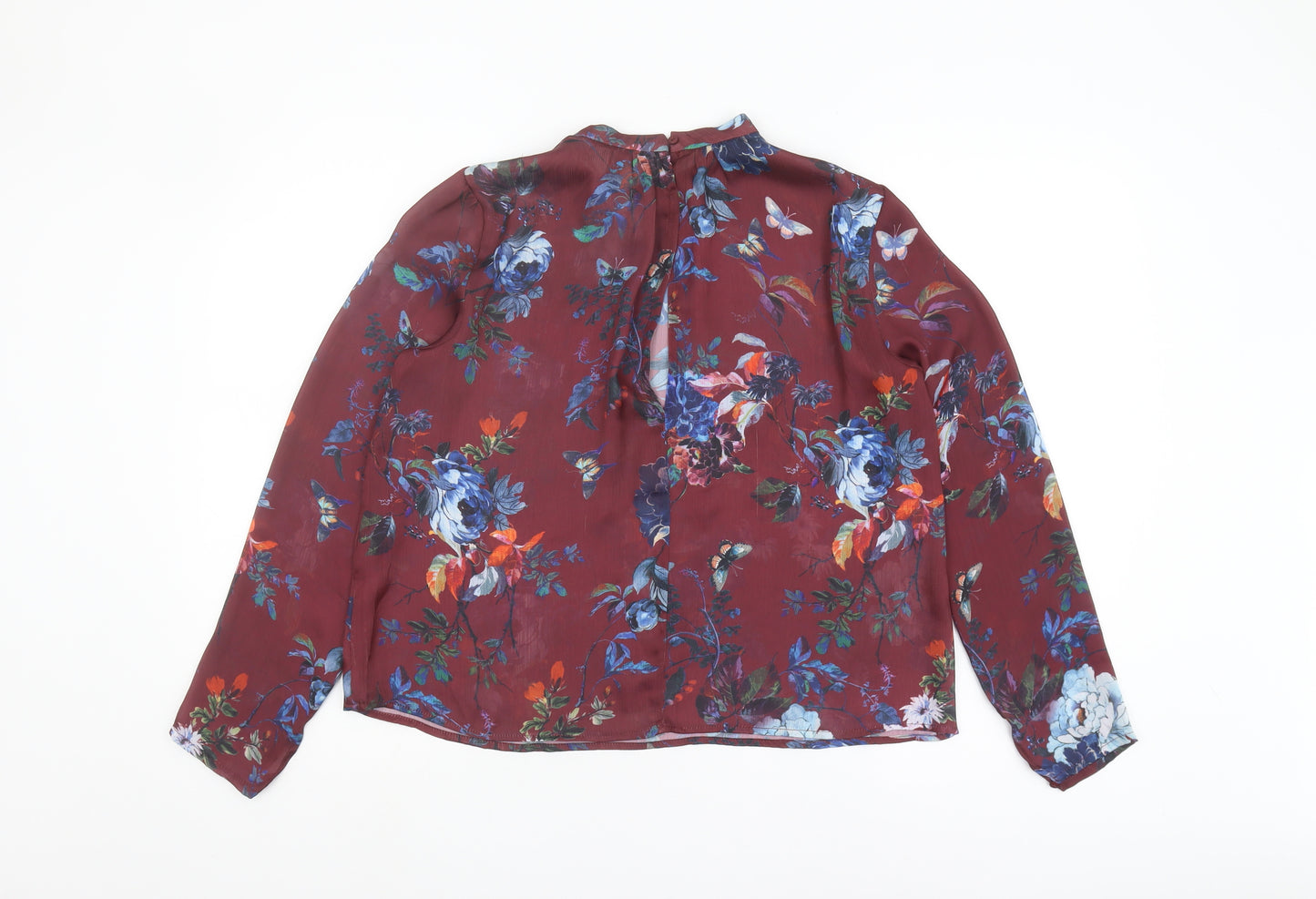 Stradivarius Women's Floral High Neck Tunic Blouse - Size 12