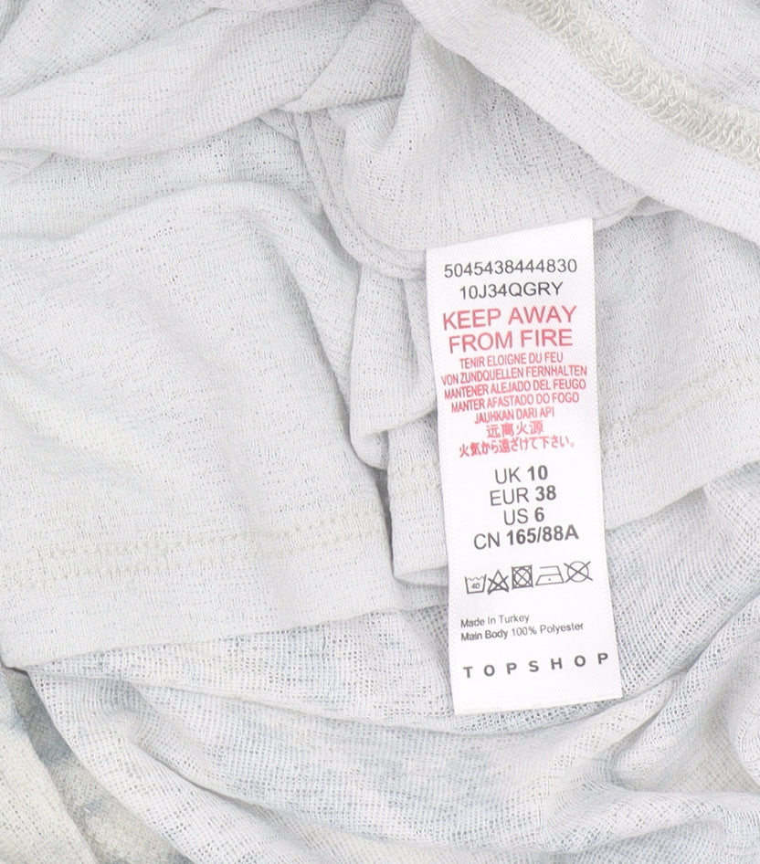 Topshop Women's Grey Midi Tank Dress Size 10