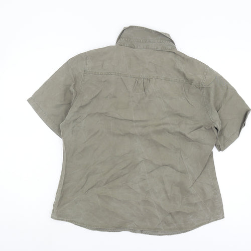 Marks and Spencer Women's Green Button-Up Shirt Size 16