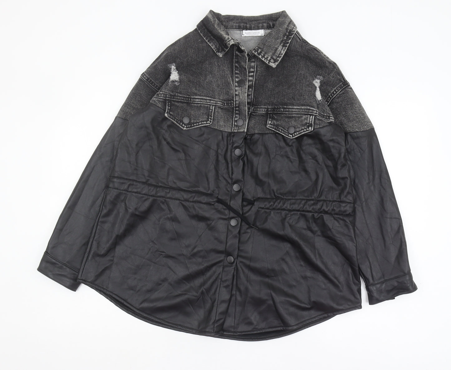 Barrels and Oil Women's Black Denim Jacket Size 12