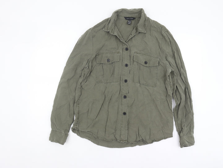 New Look Women's Green Button-Up Shirt