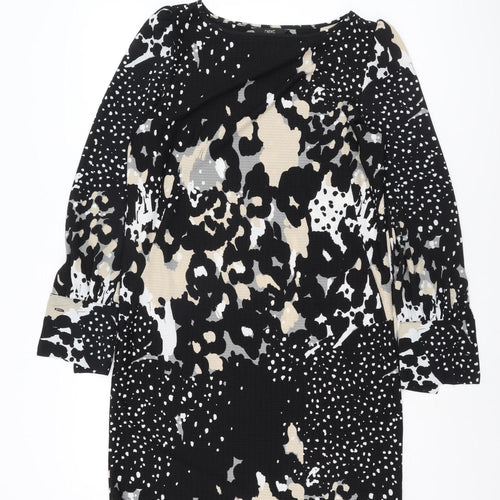Next Women's Black Knee Length Shift Dress Size 10