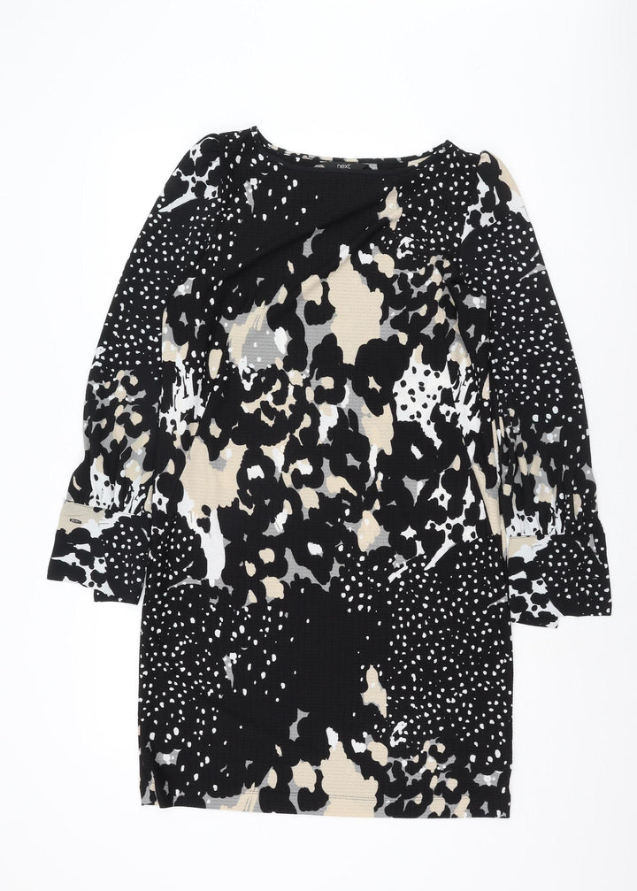 Next Women's Black Knee Length Shift Dress Size 10