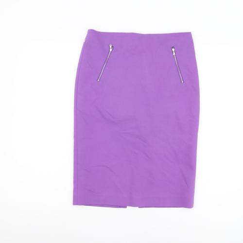 Marks and Spencer Women's Purple Pencil Skirt Size 10